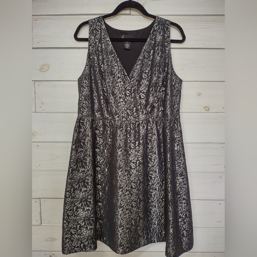 Elegant Black and Silver Floral Dress